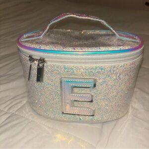 Justice monogram cosmetic/ makeup train case